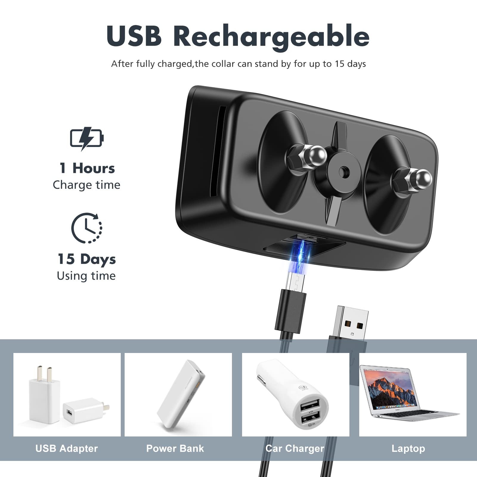 Rechargeable Anti Barking Collar for Dogs with Adjustable Sensitivity