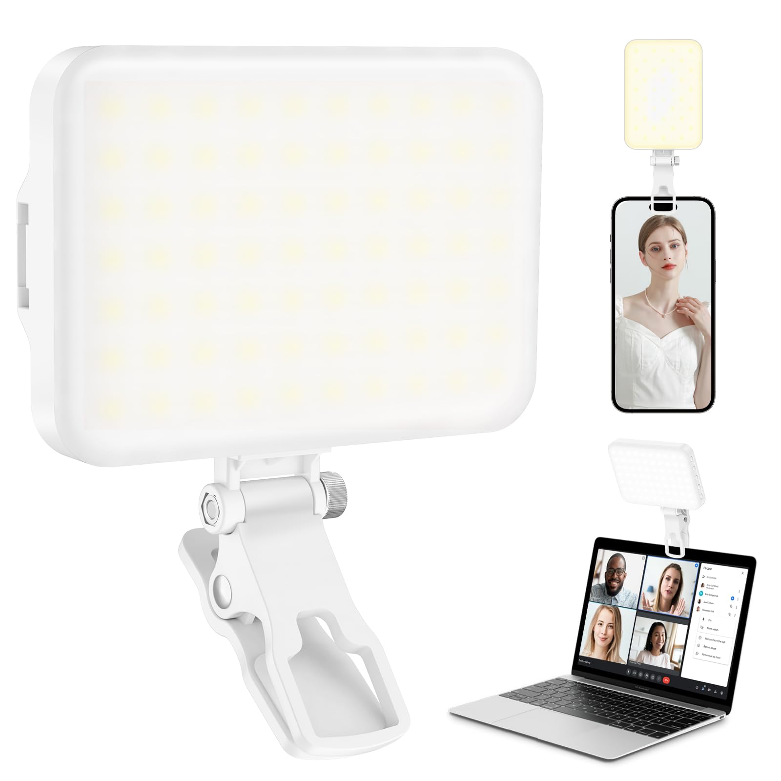 Rechargeable LED Selfie Light with Tripod Adapter