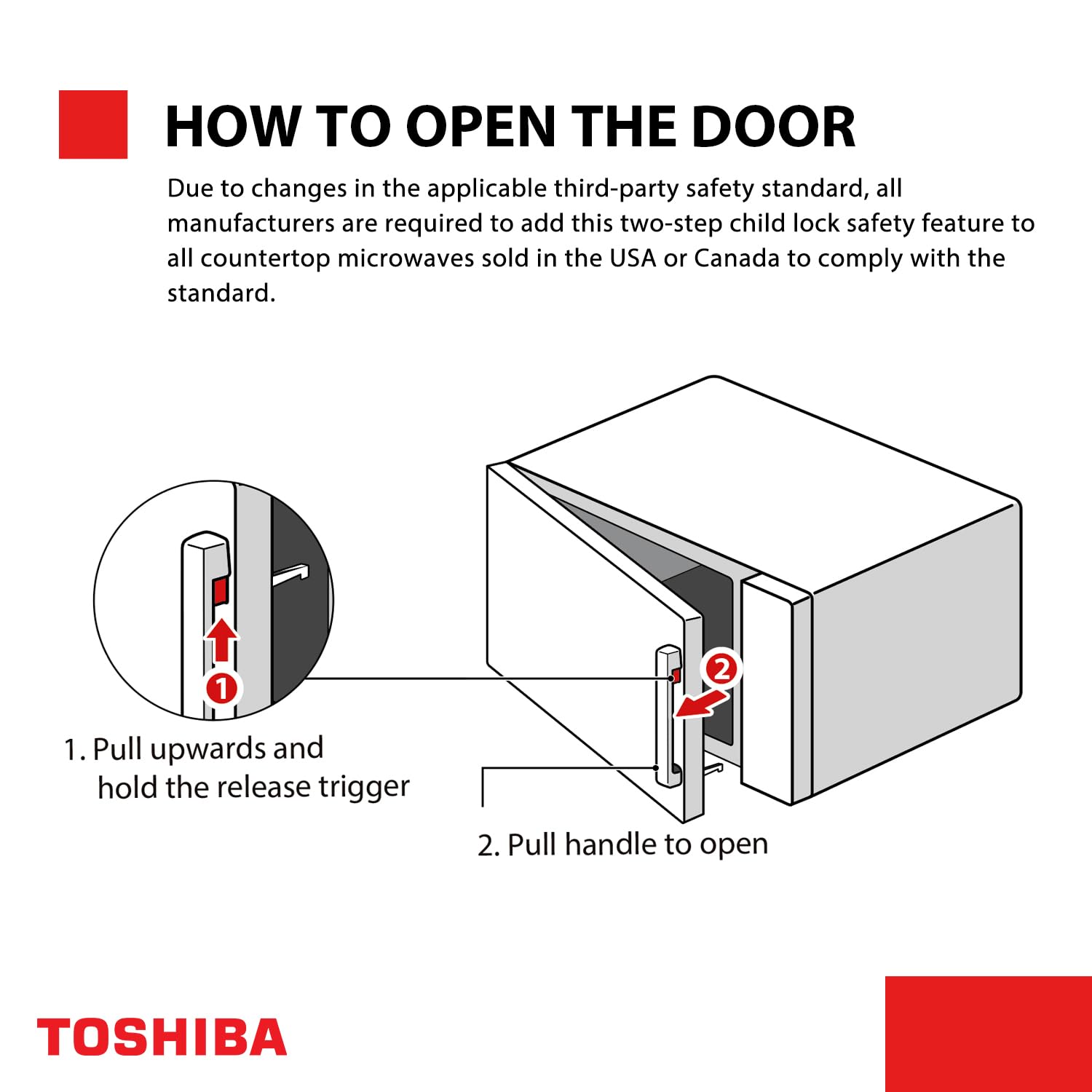 Toshiba Small Countertop Microwave with Child Lock Feature
