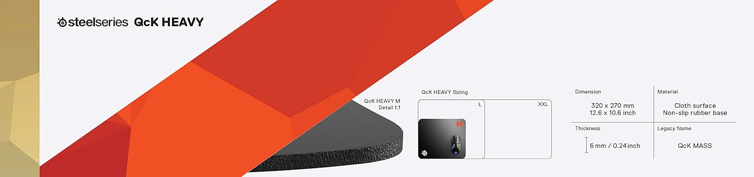 SteelSeries QcK Edge Gaming Mouse Pad Durable Smooth Surface