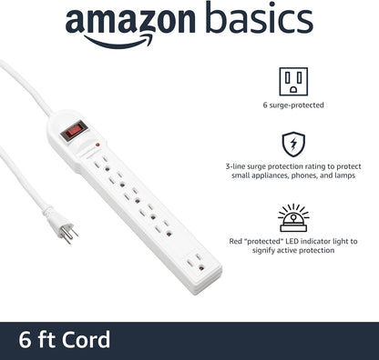 Amazon Basics Surge Protector Power Strip With LED Indicator
