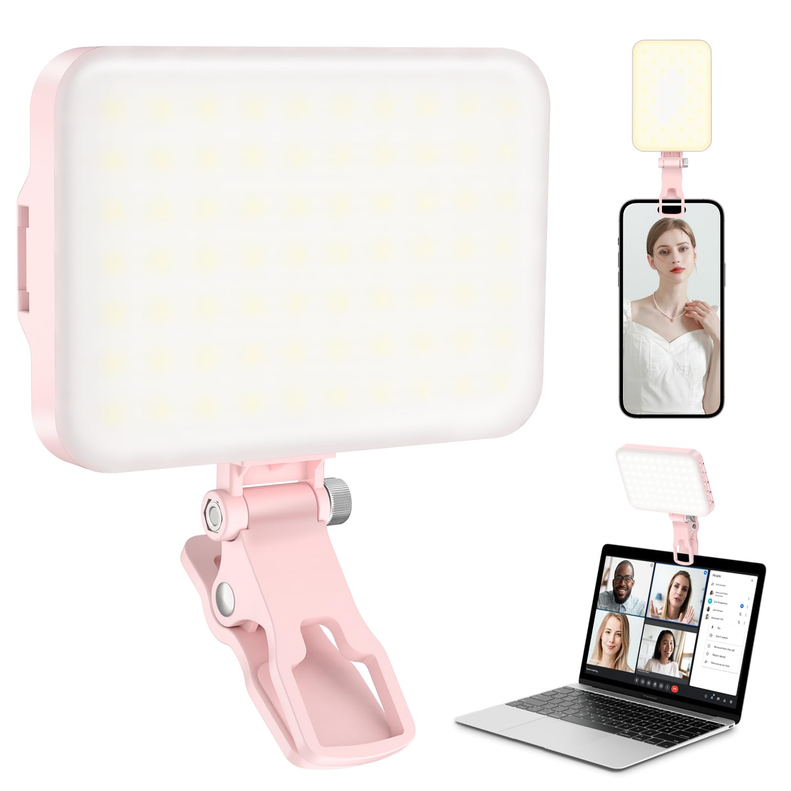 Rechargeable LED Selfie Light with Tripod Adapter
