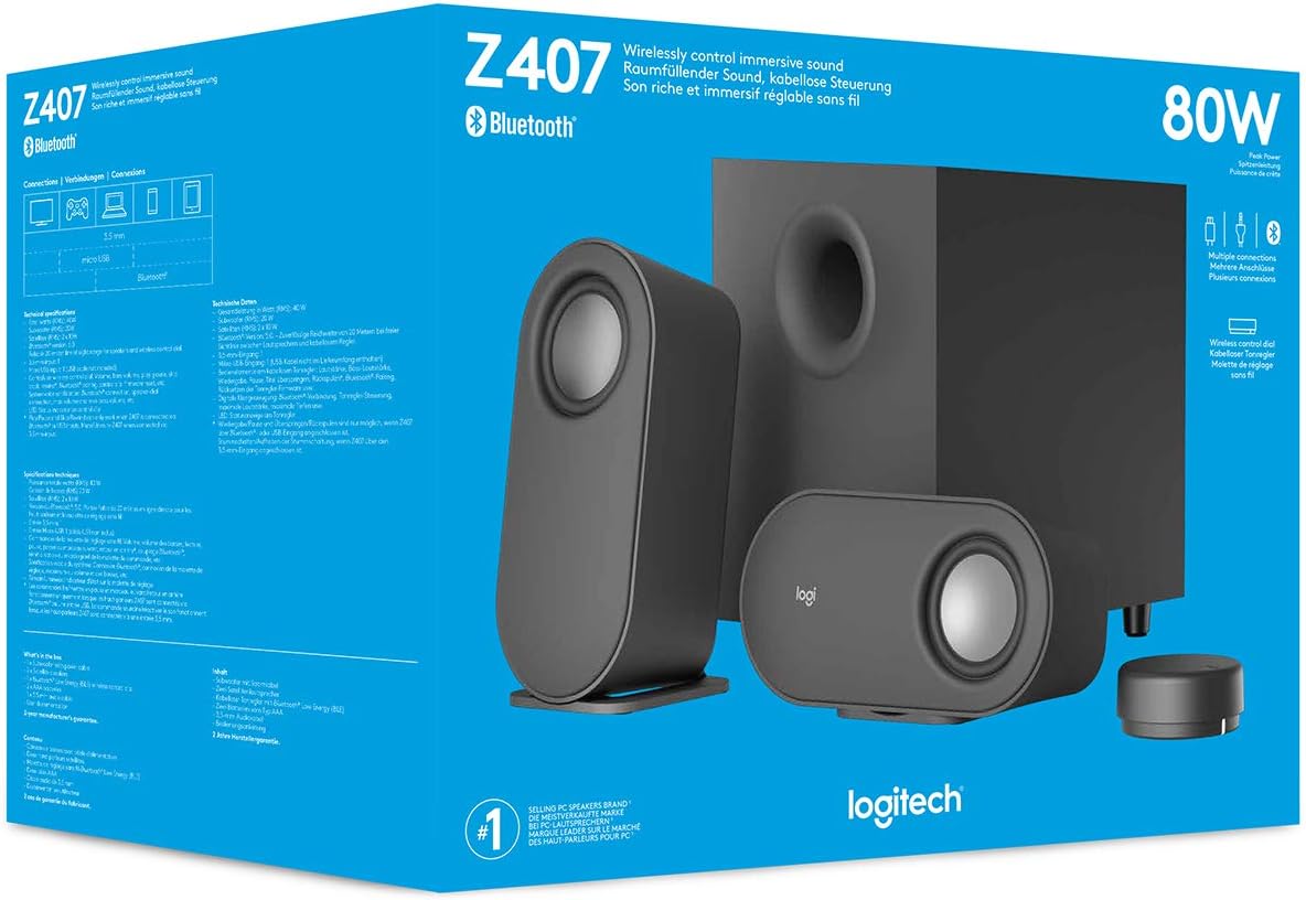Logitech Z407 Bluetooth Speakers with Immersive Sound
