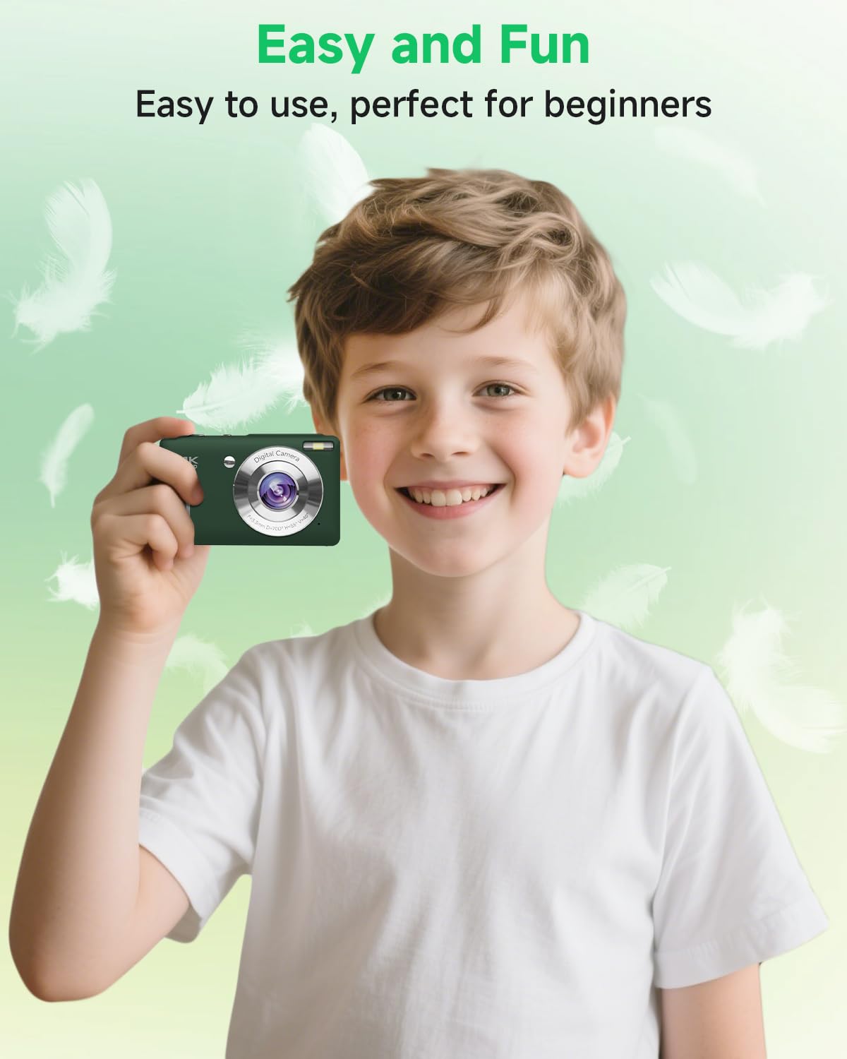 44MP Compact Digital Camera with 16X Zoom for Kids