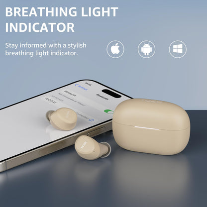 TOZO A1 Wireless Earbuds Bluetooth 5.3 Light Weight in Ear IPX5 Waterproof Headphones 2 Mic for AI Calls, Immersive Premium Sound Bass Headset with Charging Case, 32 Presets EQ Customization via App