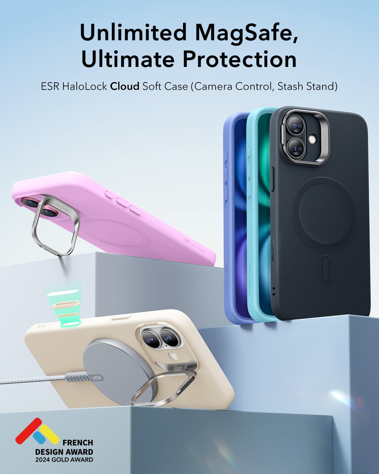 Military-Grade iPhone 16 Pro Max Case with Built-in Stand