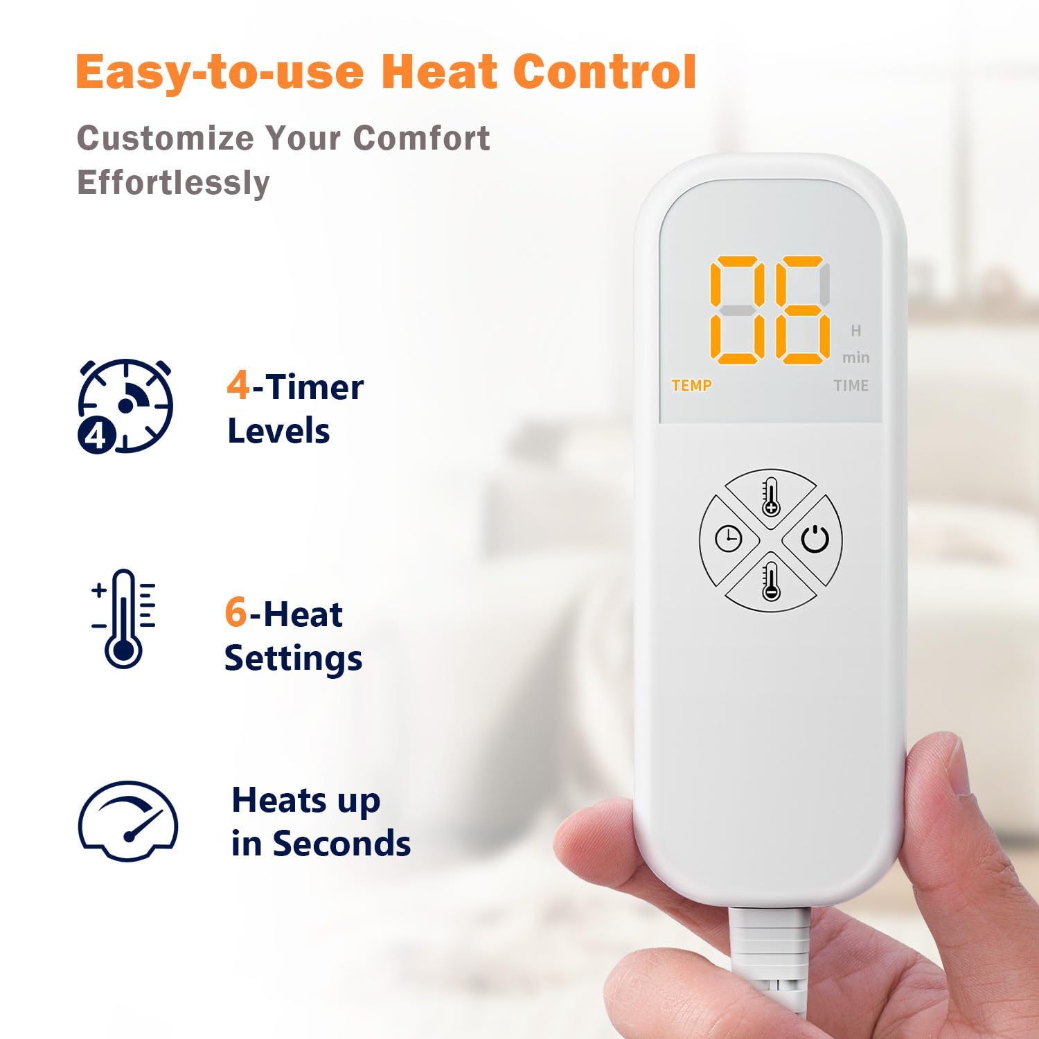 Electric Heating Pad for Back Pain Relief with Auto Off