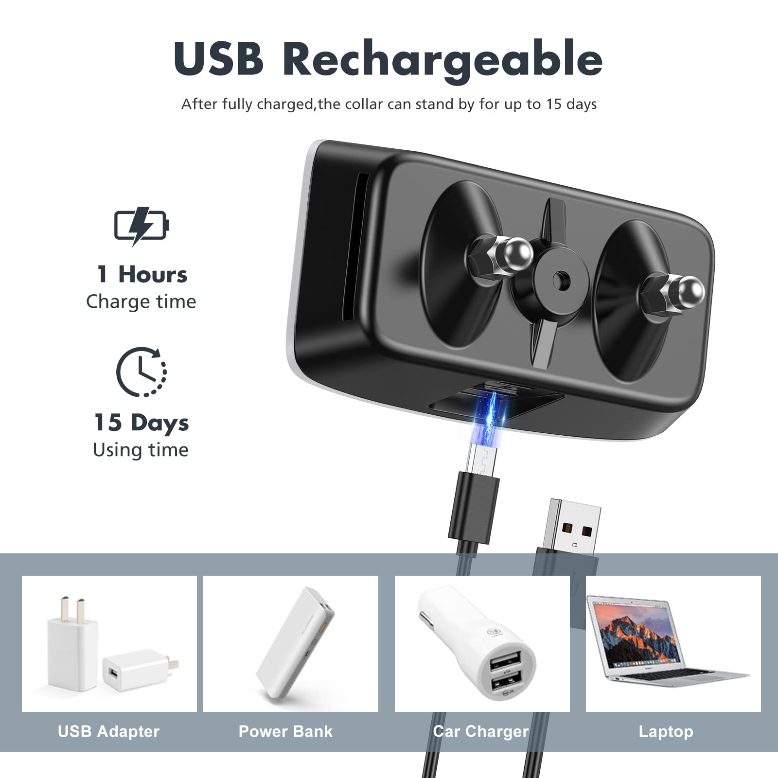 Rechargeable Anti Barking Collar for Dogs with Adjustable Sensitivity