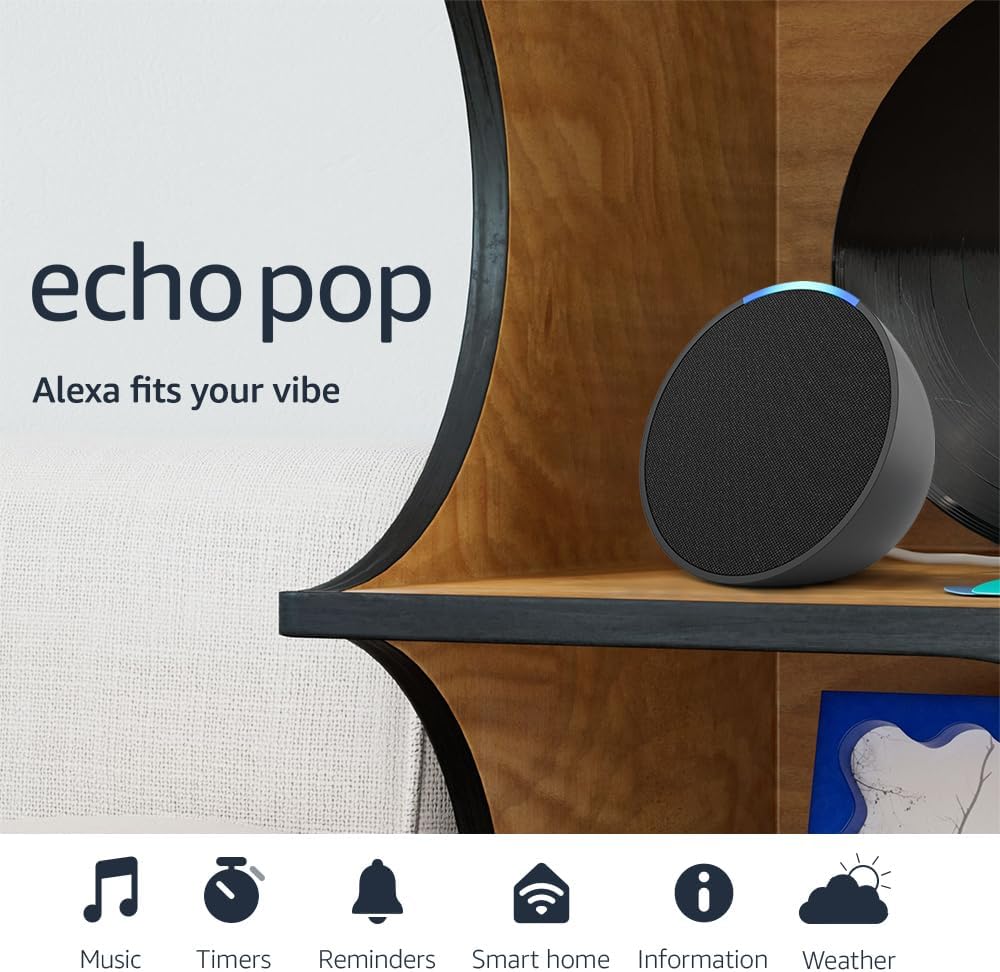 Echo Pop Compact Smart Speaker With Rich Voice Control