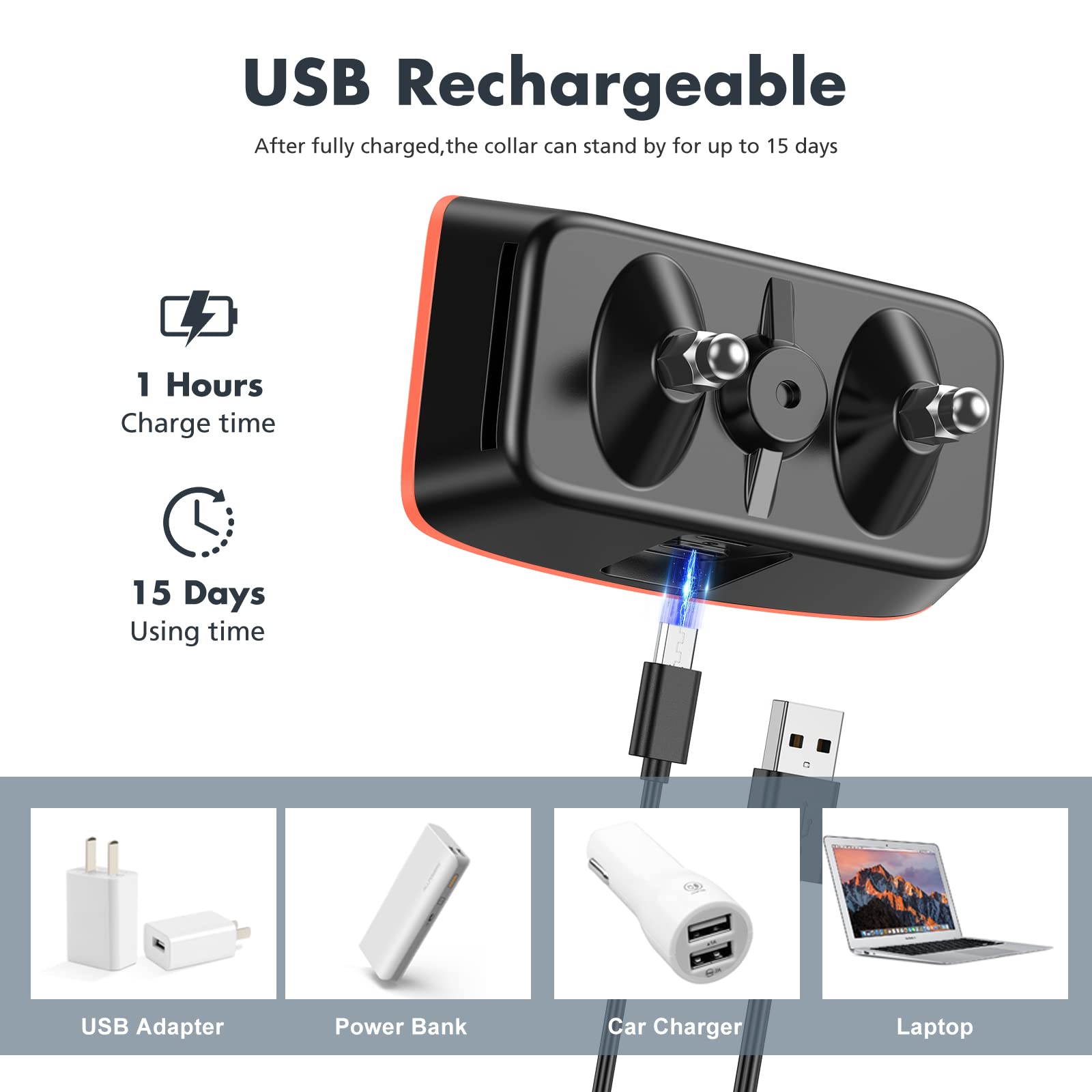 Rechargeable Anti Barking Collar for Dogs with Adjustable Sensitivity