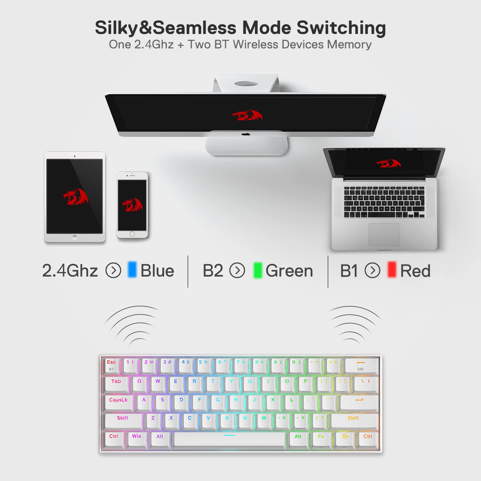 Redragon K530 Pro Wireless RGB Mechanical Keyboard