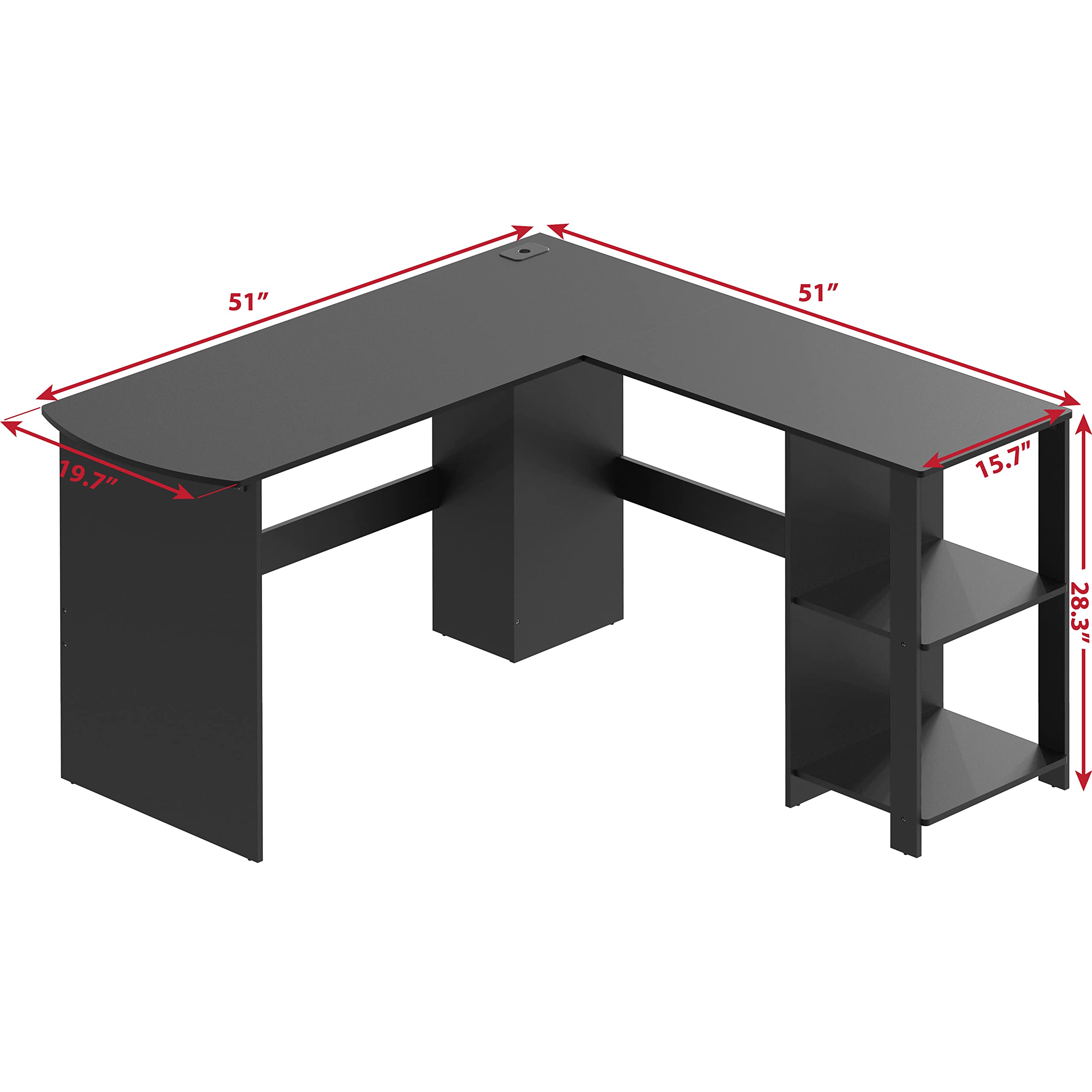 L Shaped Home Office Desk with Storage Solutions