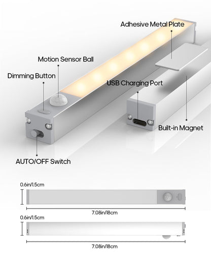 6 Pack LED Under Cabinet Lights Wireless Charging Station