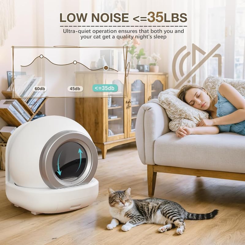 Self Cleaning Automatic Cat Litter Box with App Control