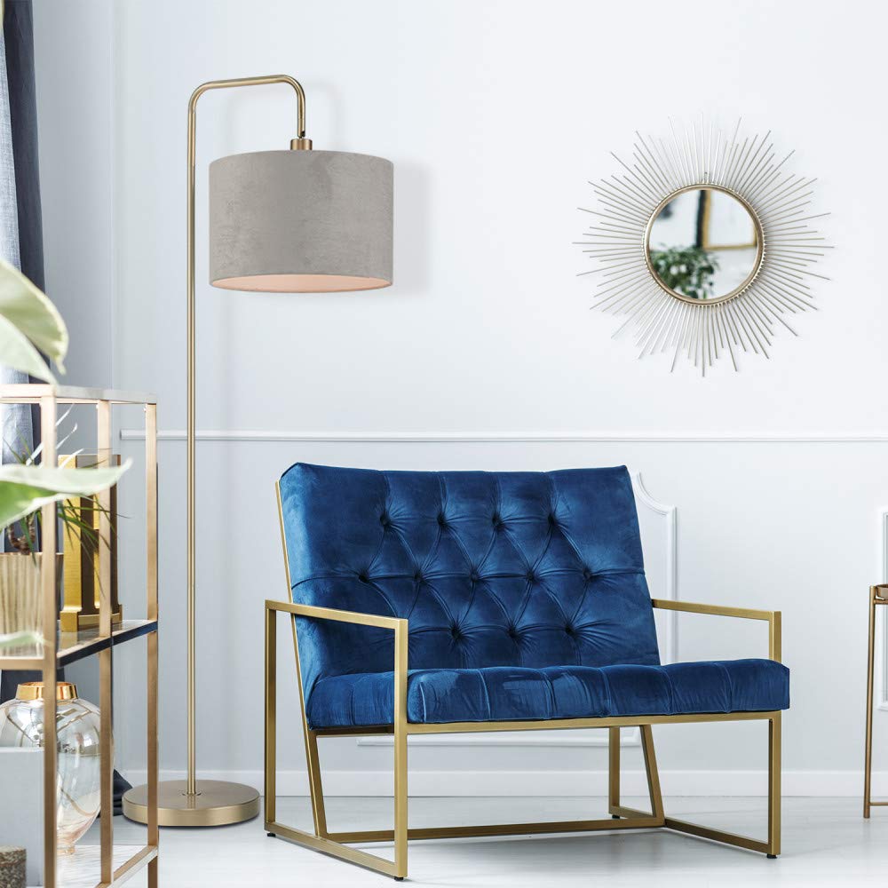 Brass Floor Lamp with White Shade for Modern Decor
