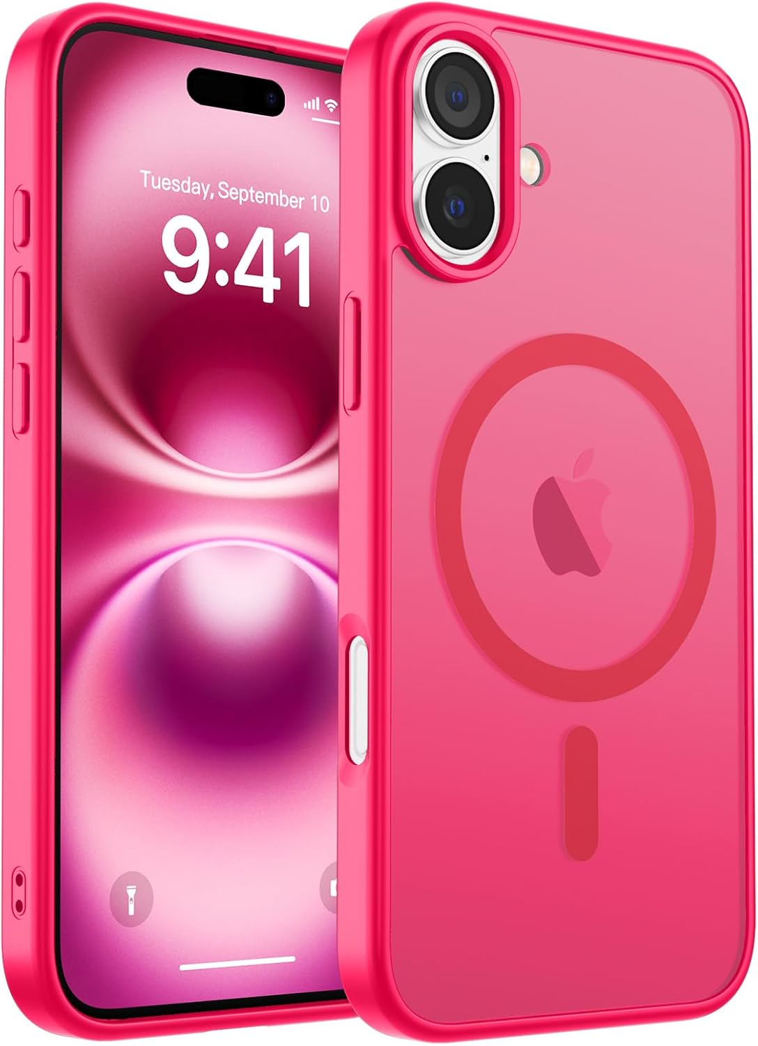 MagSafe Compatible iPhone 14 15 Case Matte Shockproof Anti Scratch Black