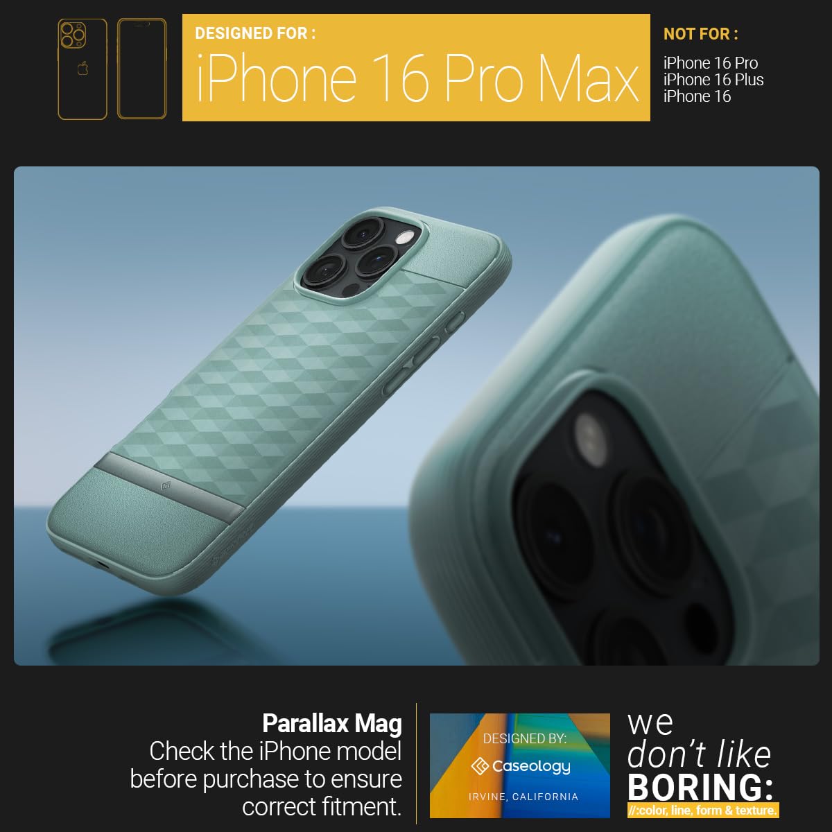 Caseology Parallax Mag iPhone 16 Pro Case with Ergonomic Design