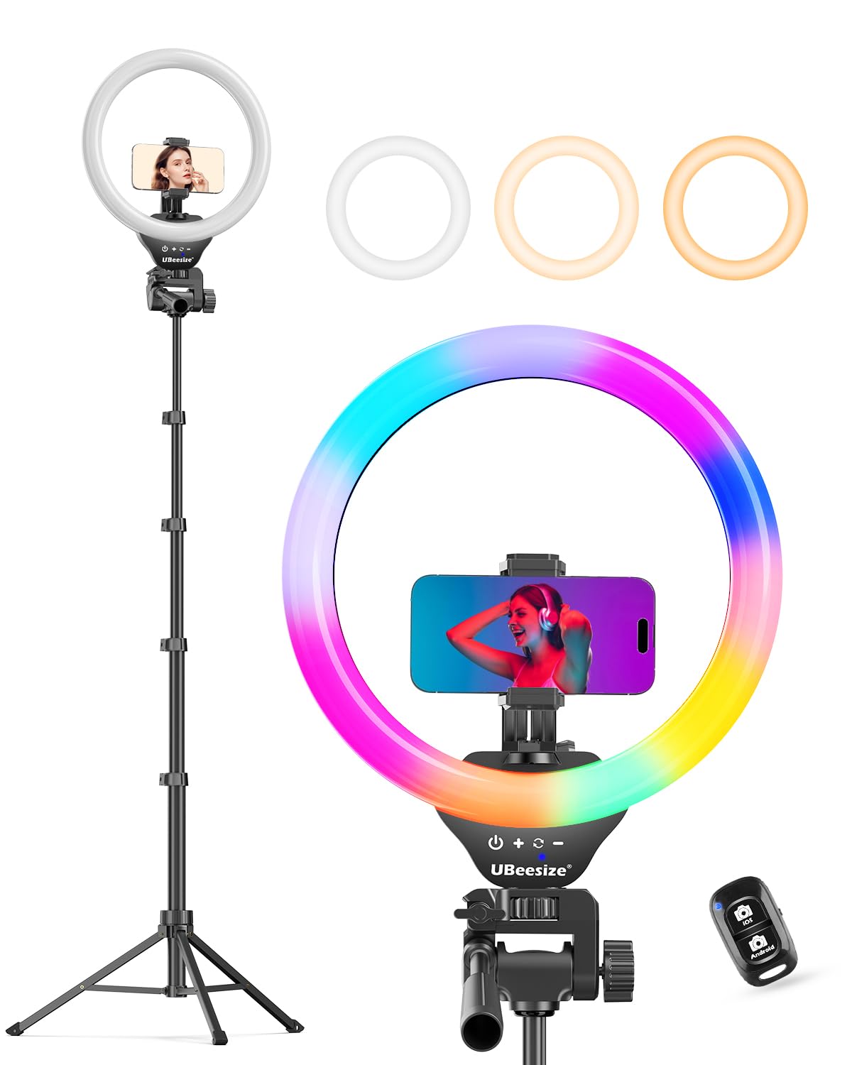 UBeesize 12 Inch Selfie Ring Light with Adjustable Tripod