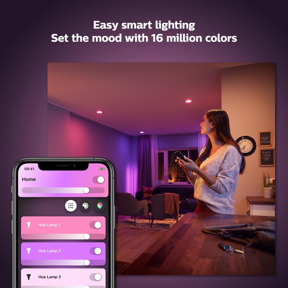 Philips Hue Smart LED Downlight 4 Pack With Color Control