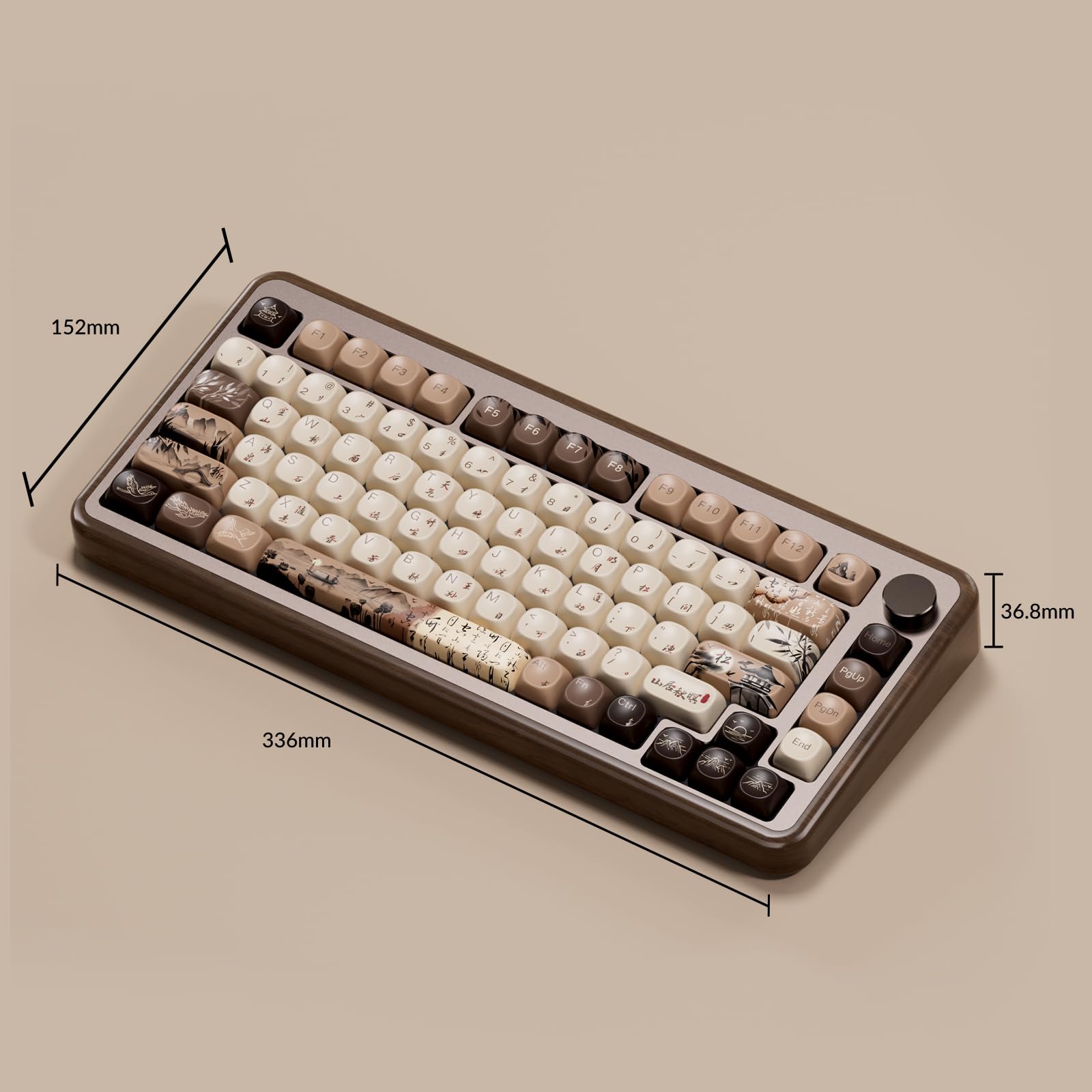 Akko MU02 Mechanical Keyboard with Walnut Case and RGB