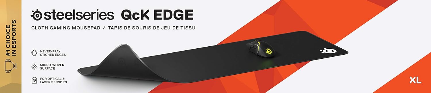 SteelSeries QcK Edge Gaming Mouse Pad Durable Smooth Surface