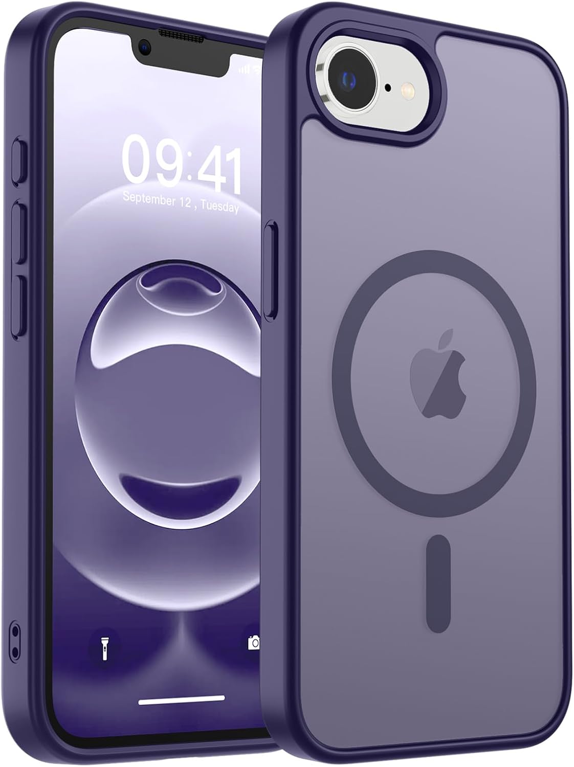 MagSafe Compatible iPhone 14 15 Case Matte Shockproof Anti Scratch Black