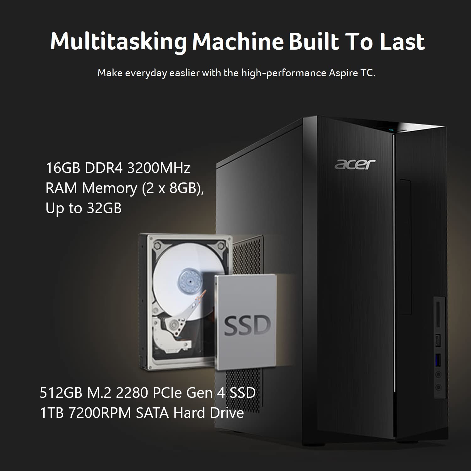 Acer Aspire TC Desktop with Fast Intel Core i5 Processor