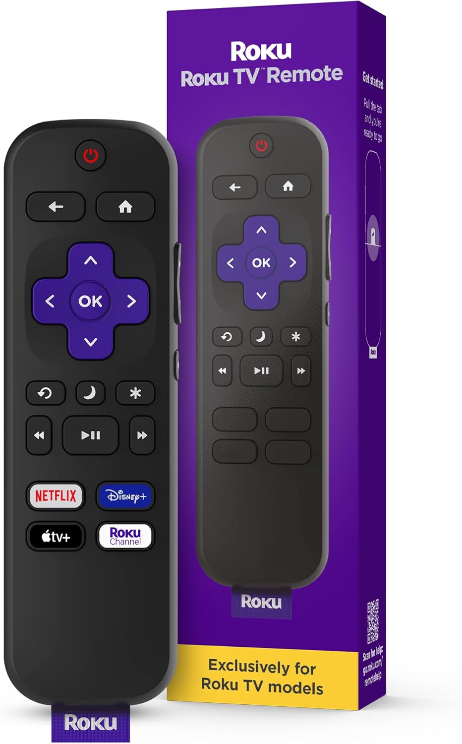 Roku TV Remote Control Easy Setup Replacement Remote