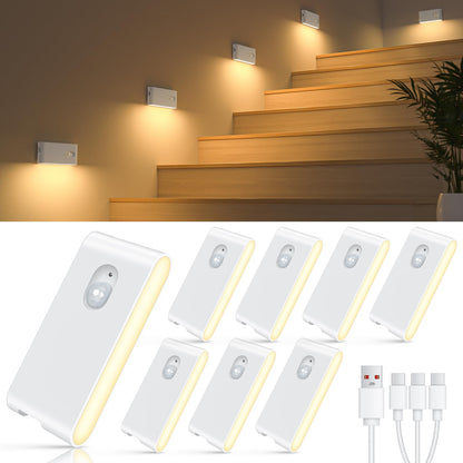 Willed Indoor Stair Lights 4 Pack Rechargeable Night Light