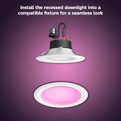 Philips Hue Smart LED Downlight 4 Pack With Color Control