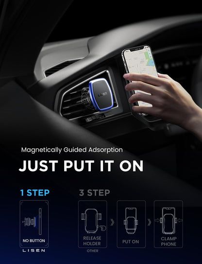 Lisen 2 Pack Magnetic Car Phone Mount For Vent 6 Magnets