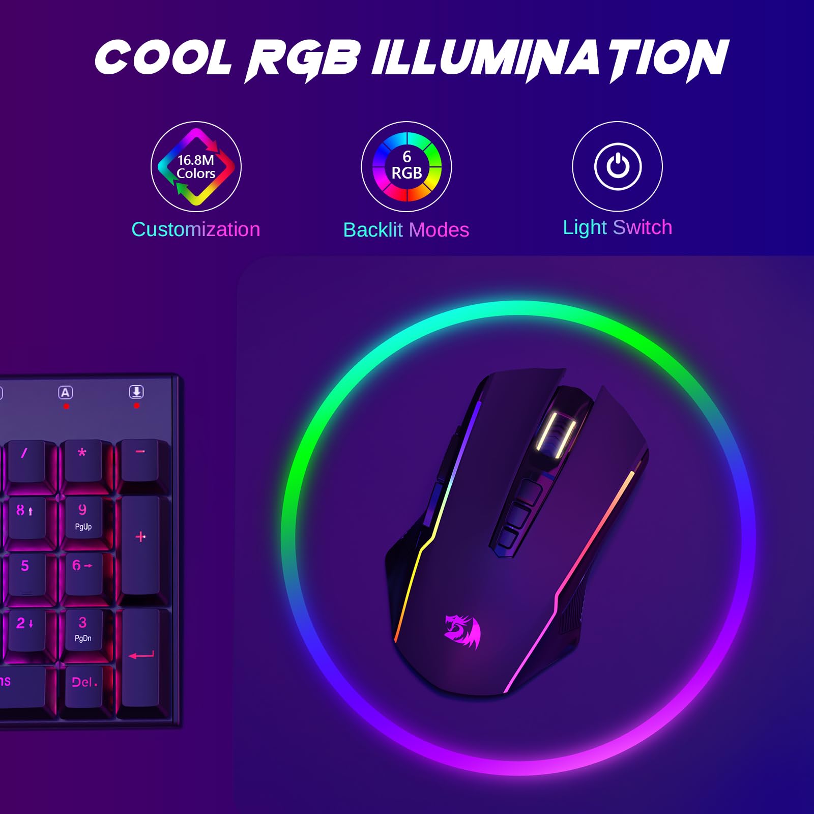 Redragon Wireless Gaming Mouse with 8000 DPI Performance