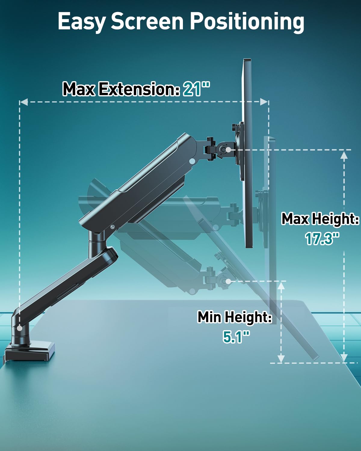 Freelift Pro Monitor Desk Mount 13-32 Inch Gas Spring Arm