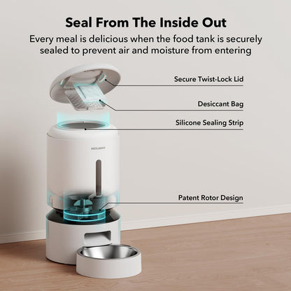 Automatic Cat Feeder with Freshness Preservation and Timed Meals