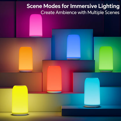 Touch Bedside Table Lamp Rgb 3 Way Dimmable Nightstand