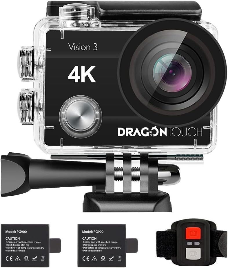Dragon Touch 4K Action Camera With 170 Degree View