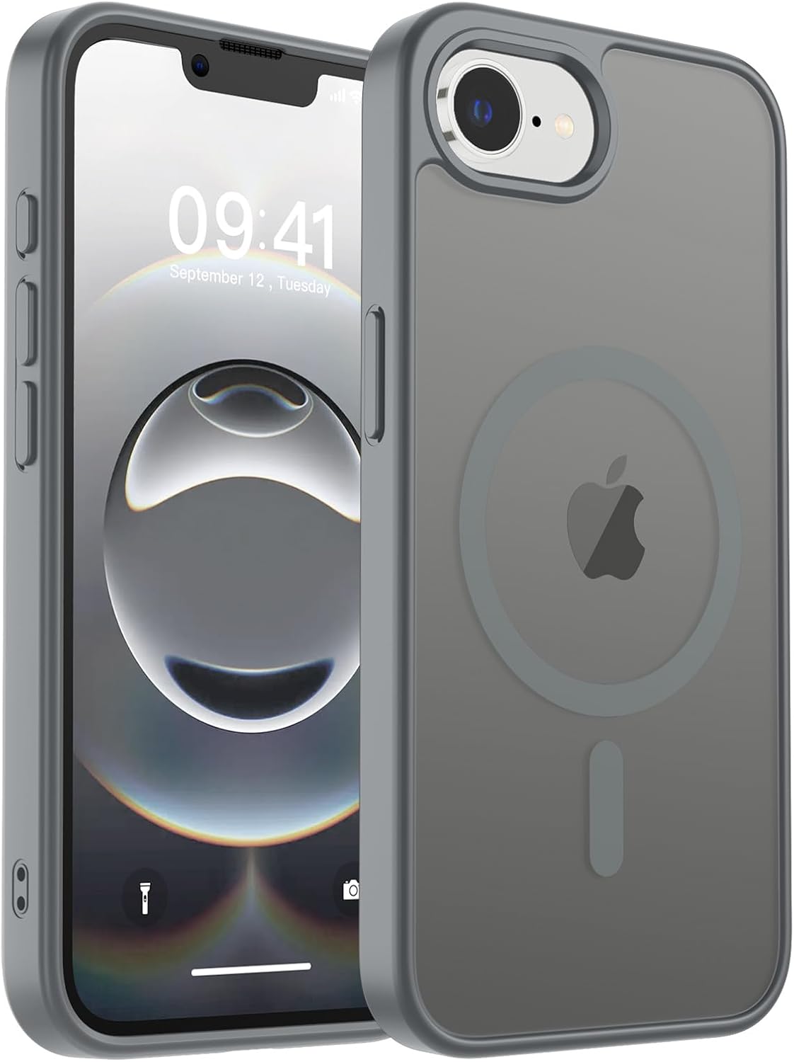 MagSafe Compatible iPhone 14 15 Case Matte Shockproof Anti Scratch Black