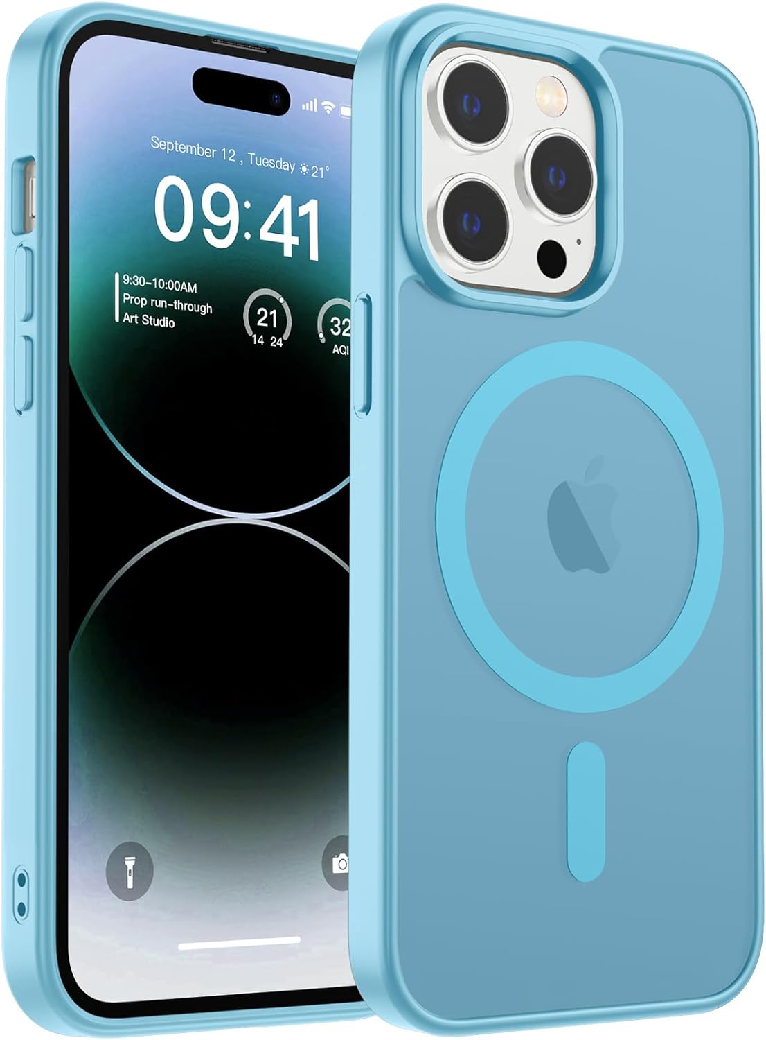 MagSafe Compatible iPhone 14 15 Case Matte Shockproof Anti Scratch Black