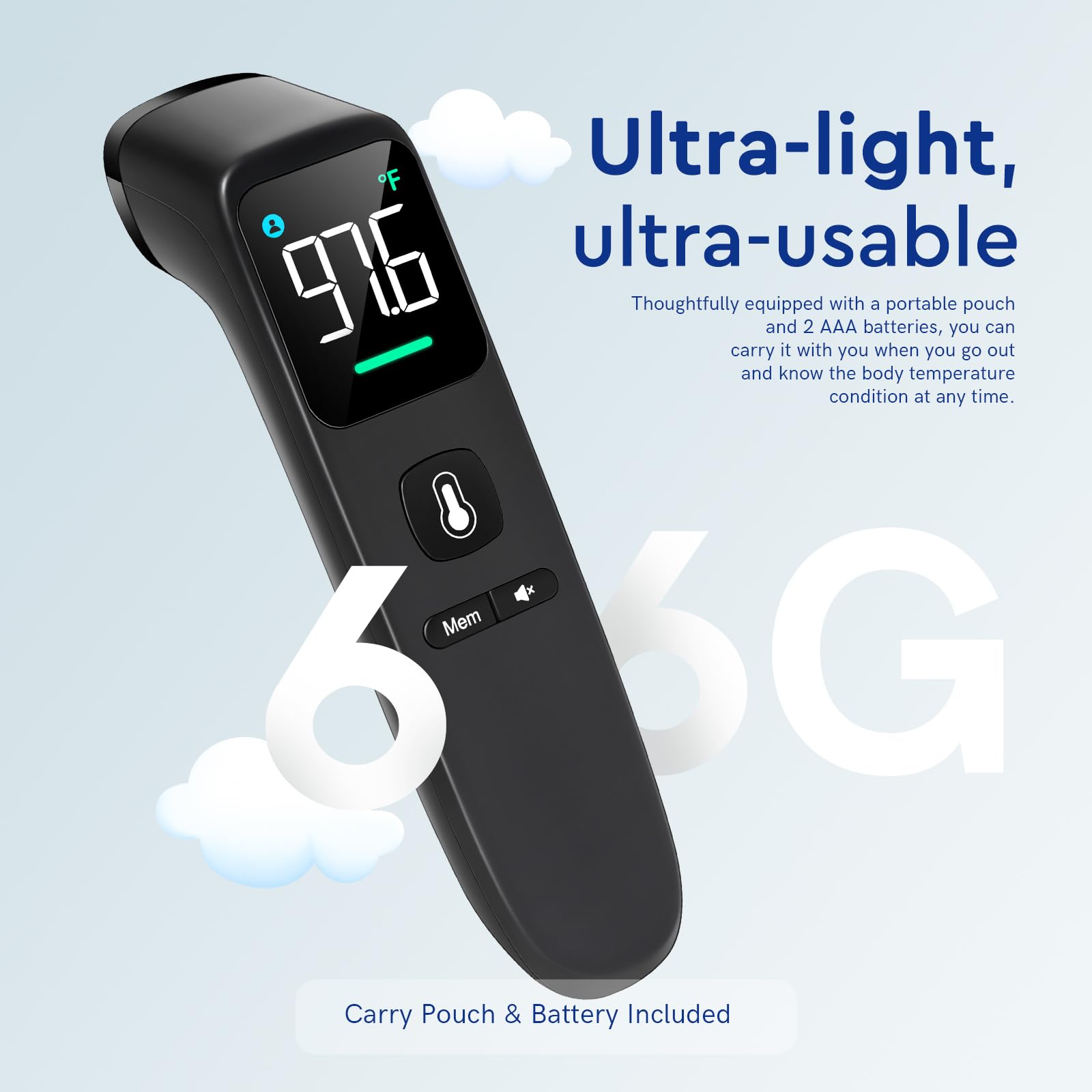 No Touch Digital Thermometer with Fever Alarm for Home Use
