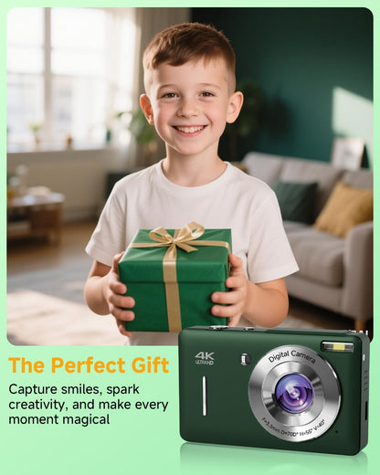 44MP Compact Digital Camera with 16X Zoom for Kids