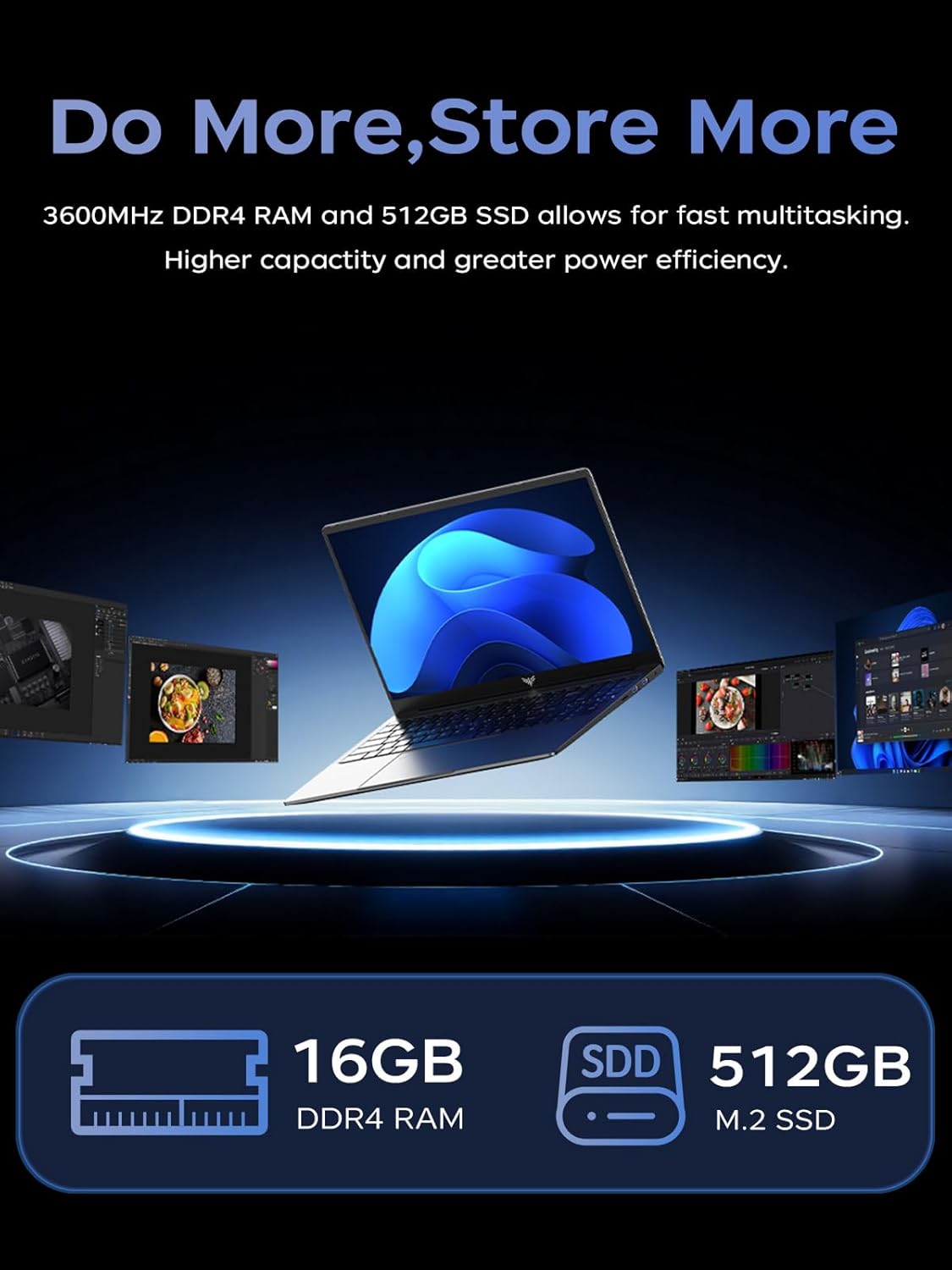 Kaigerr Laptop N97 Processor 3.6GHz 16GB RAM 512GB SSD