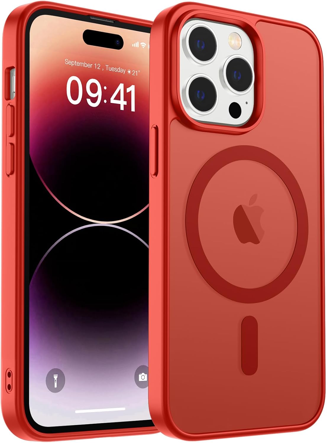 MagSafe Compatible iPhone 14 15 Case Matte Shockproof Anti Scratch Black