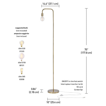 Elegant 70 Inch Floor Lamp with Foot Switch