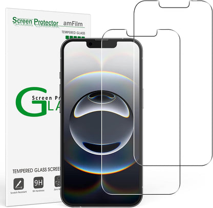 AmFilm Essential 9H Plus Tempered Glass Screen Protector For iPhone 14 13 Pro