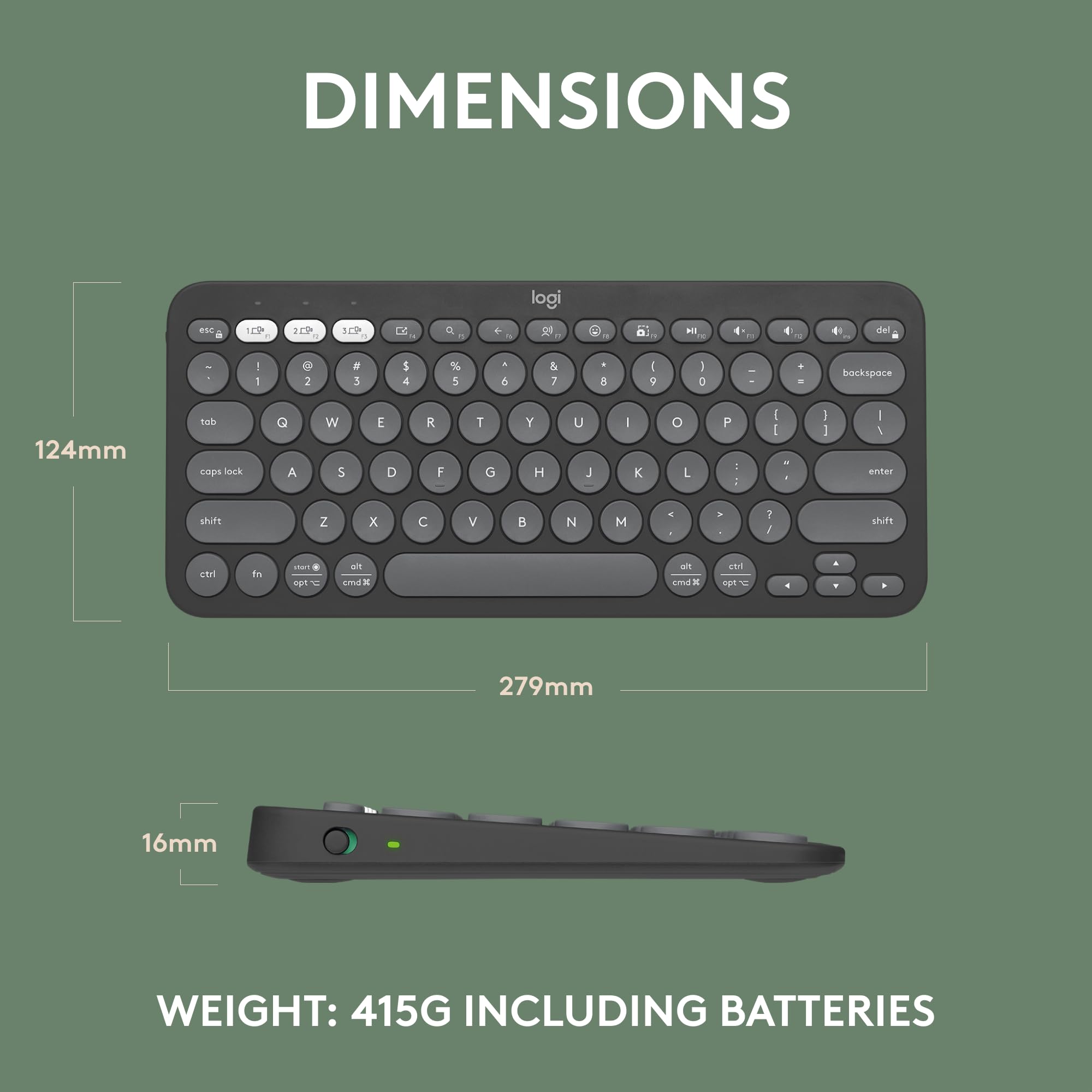 Logitech Pebble K380s Bluetooth Keyboard Slim Portable Design