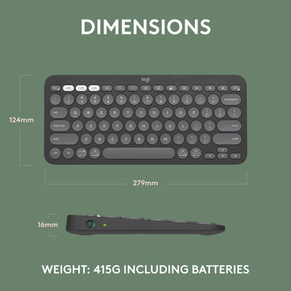 Logitech Pebble K380s Bluetooth Keyboard Slim Portable Design