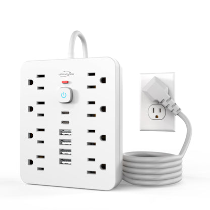 Power Strip Surge Protector With USB Ports Wall Mount