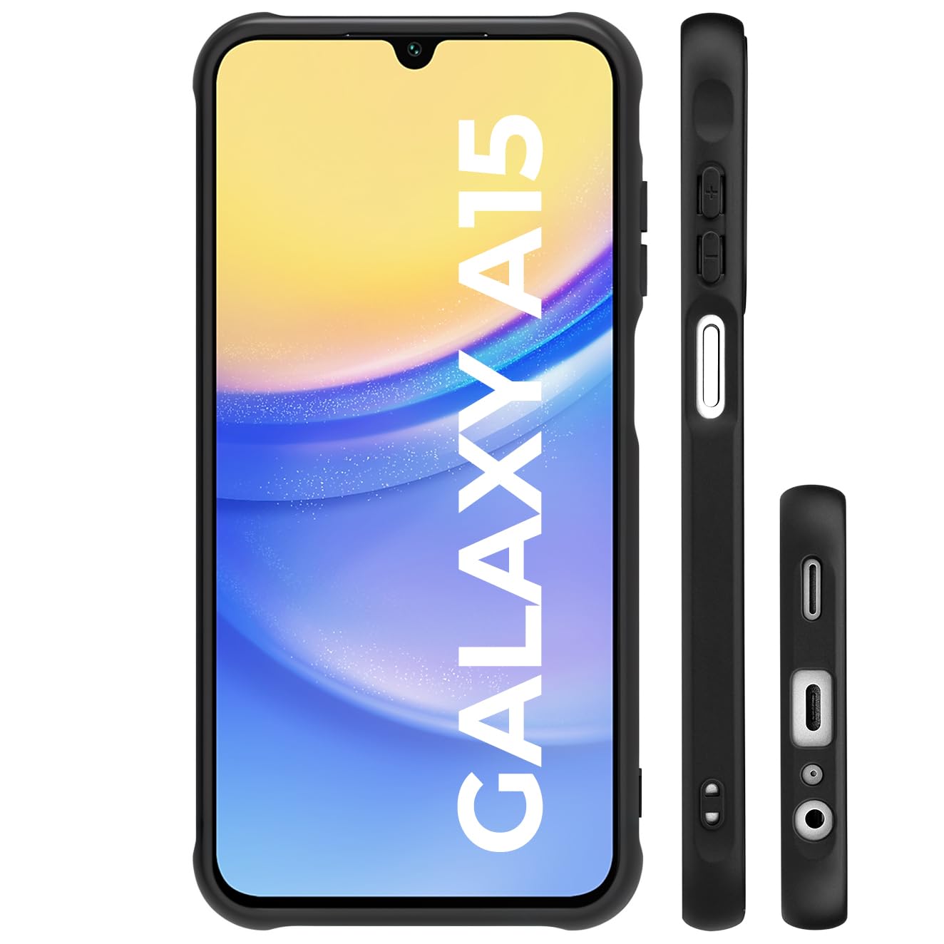 Samsung Galaxy A16 5G Case Black Line Art Floral Rose Pattern Heavy Duty PC