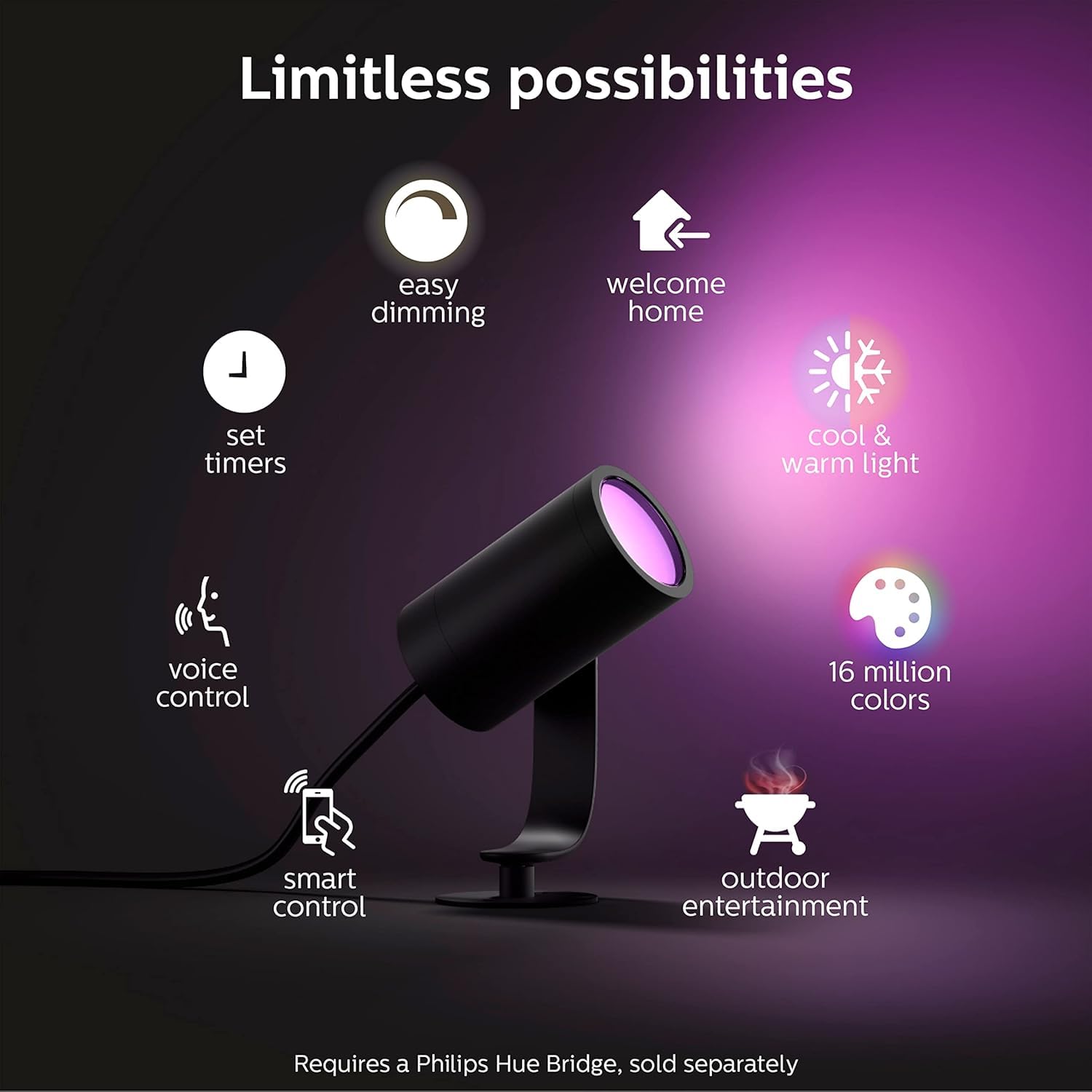 Philips Hue Lily Outdoor Smart Spot Lights for Ambiance