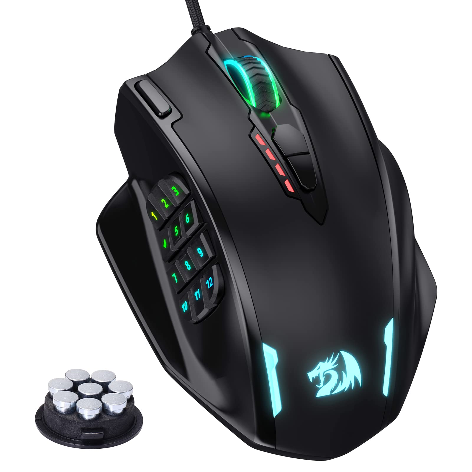 Redragon M908 RGB Gaming Mouse with 12 Programmable Buttons